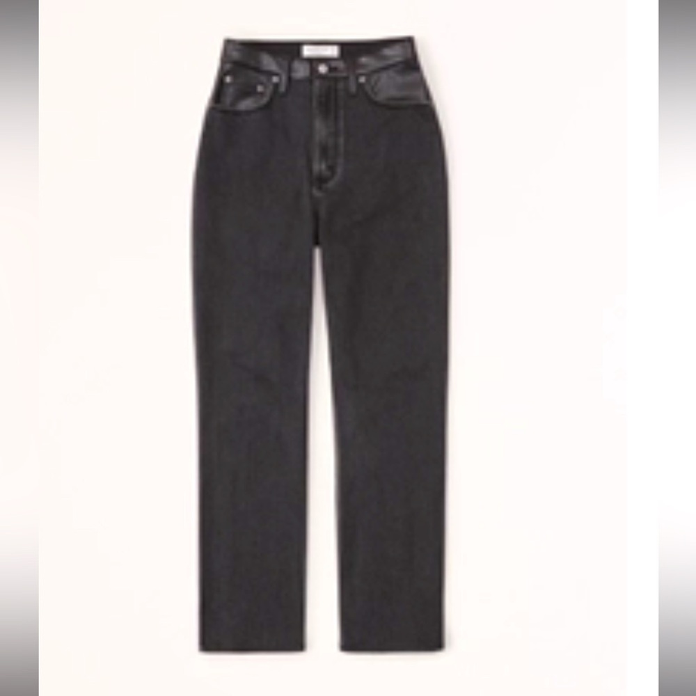 Abercrombie & Fitch Mixed Fabric Curve Love High Rise Skinny Ankle Jean 34R